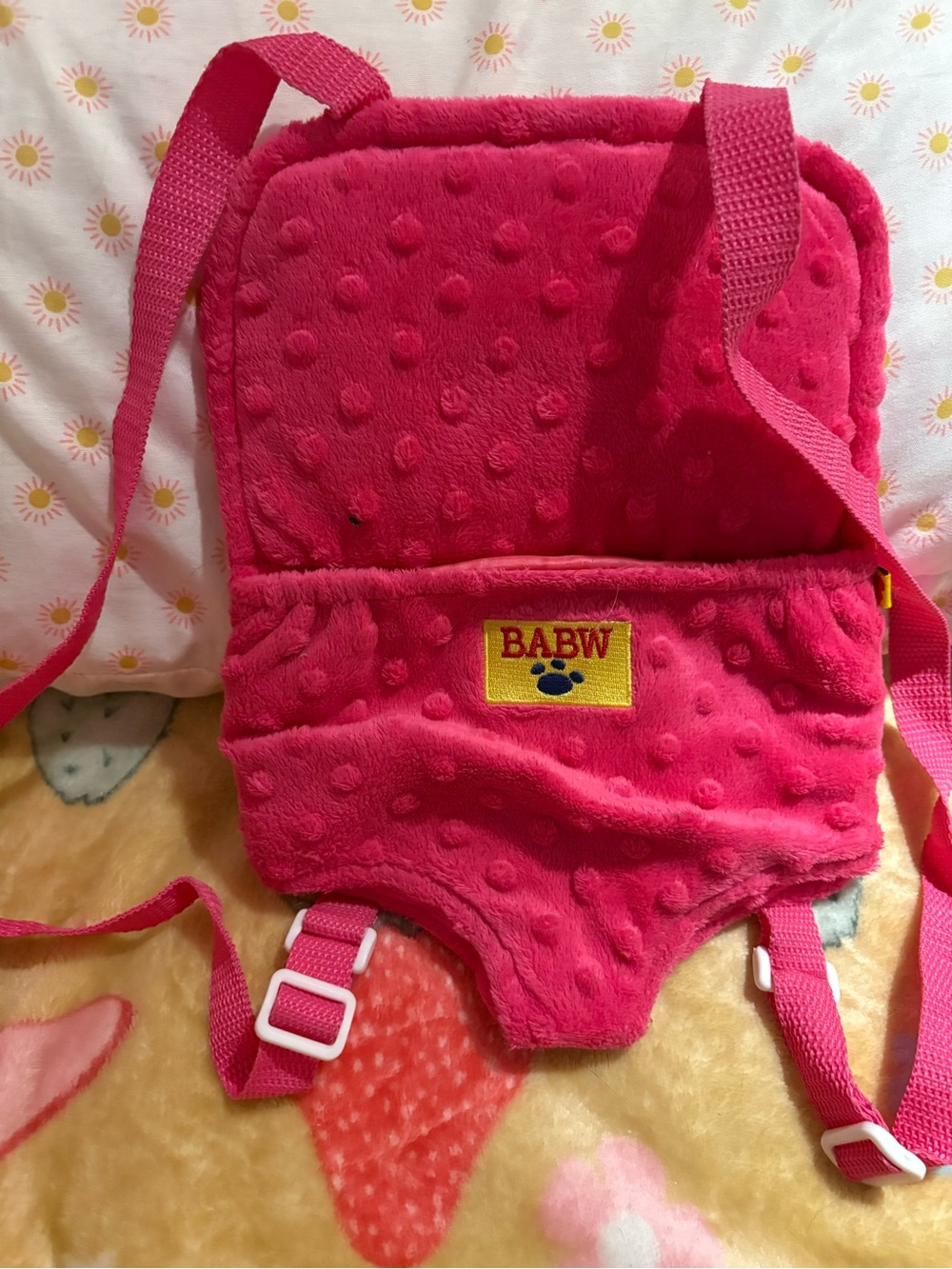 Build-A-Bear Hot Pink Plush Kids Harness Backpack
